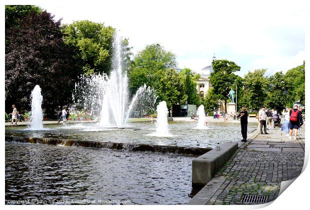 Royal park Oslo Norway Print by john hill