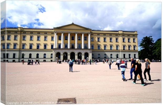 Regal Residence: Norway's Imposing Royal Palace Canvas Print by john hill