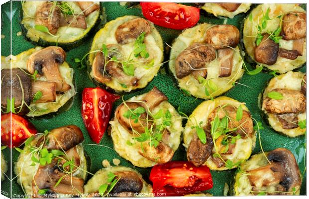 Baked zucchini with mushrooms Canvas Print by Mykola Lunov Mykola