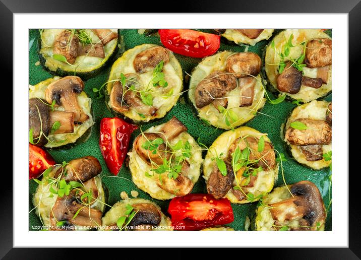 Baked zucchini with mushrooms Framed Mounted Print by Mykola Lunov Mykola