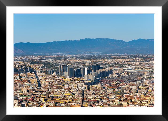 City Of Naples Cityscape With Downtown Framed Mounted Print by Artur Bogacki