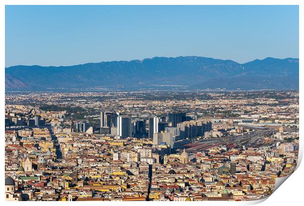 City Of Naples Cityscape With Downtown Print by Artur Bogacki