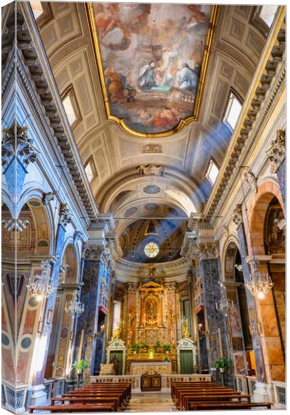 Santa Maria in Via Basilica Church In Rome Canvas Print by Artur Bogacki