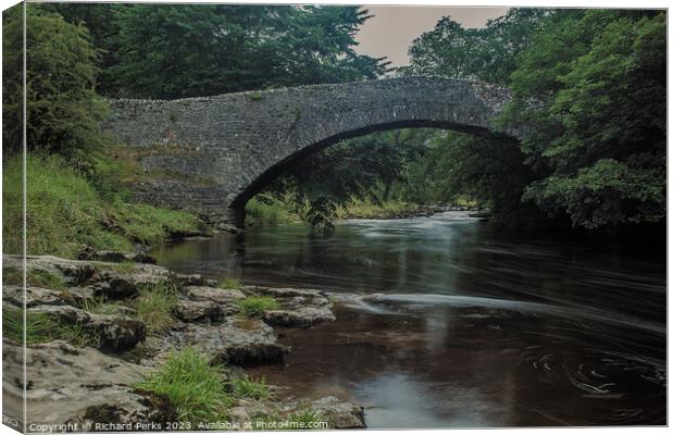 Stone Bridge over the Ribble  Canvas Print by Richard Perks