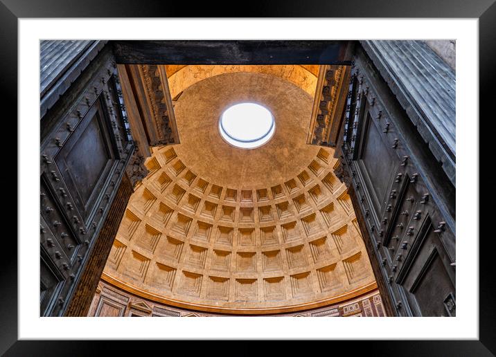 Pantheon Doors And Dome Framed Mounted Print by Artur Bogacki