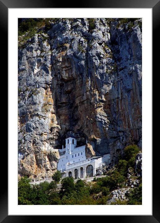 The beautiful sight of the Monastery of Ostrog in Montenegro Framed Mounted Print by Lensw0rld 