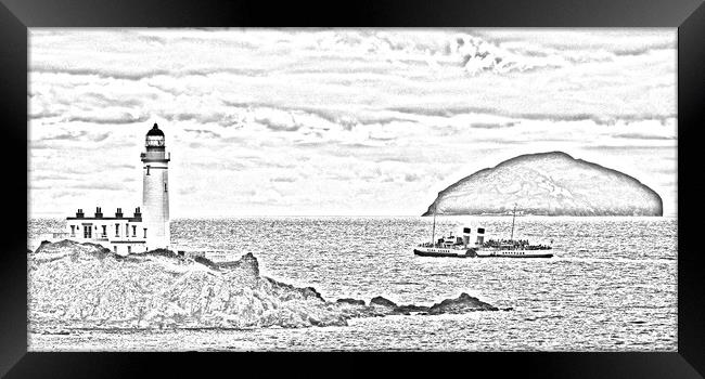 Waverley passing Turnberry lighthouse  (abstract) Framed Print by Allan Durward Photography