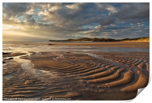 Balnakeil Beach Evening Light, Durness NC500 Scotl Print by Barbara Jones