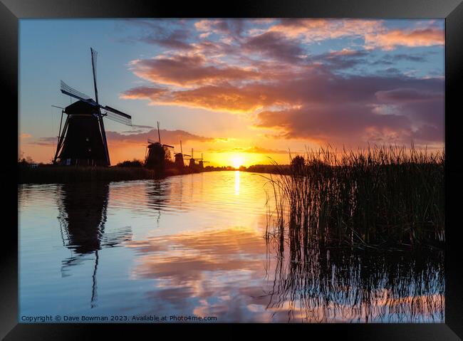 Kinderdijk Sunrise Framed Print by Dave Bowman