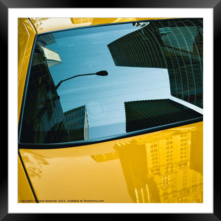 Yellow Cab, Big Apple Framed Mounted Print by Dave Bowman