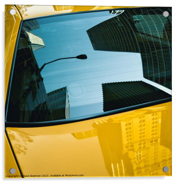 Yellow Cab, Big Apple Acrylic by Dave Bowman