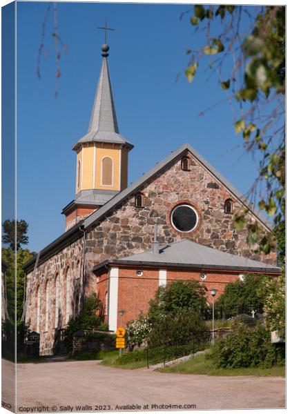 Finnish Village Church Canvas Print by Sally Wallis