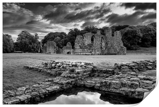 Easby Abbey Yorkshire Print by Tim Hill