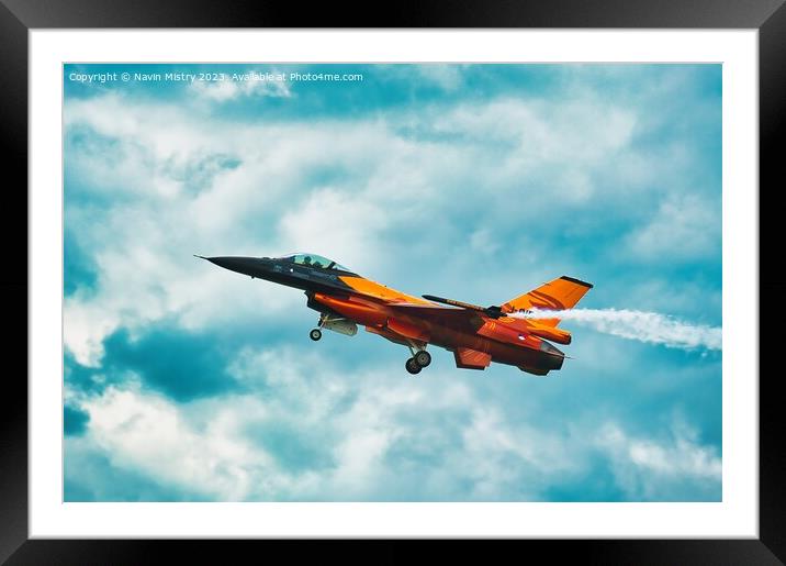 Royal Netherlands Air Force Dutch F-16 Solo Displa Framed Mounted Print by Navin Mistry