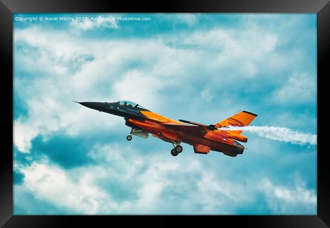 Royal Netherlands Air Force Dutch F-16 Solo Displa Framed Print by Navin Mistry