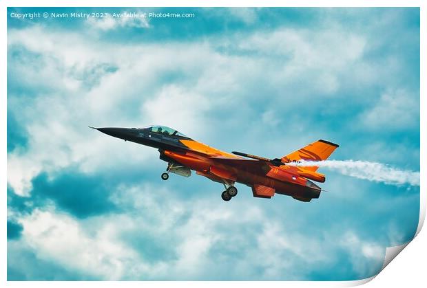 Royal Netherlands Air Force Dutch F-16 Solo Displa Print by Navin Mistry