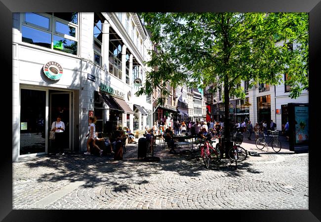 Stroget ( Ironed ) street Copenhagen Denmark Framed Print by john hill