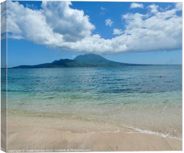 A View Of Nevis Canvas Print by Sheila Ramsey