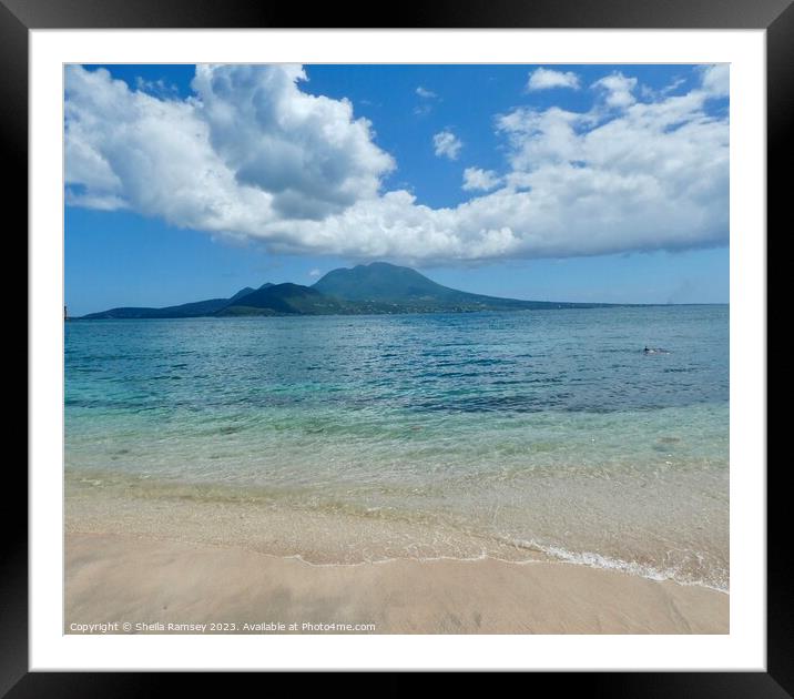 A View Of Nevis Framed Mounted Print by Sheila Ramsey