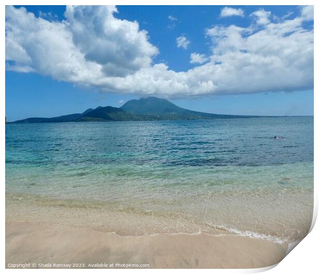 A View Of Nevis Print by Sheila Ramsey