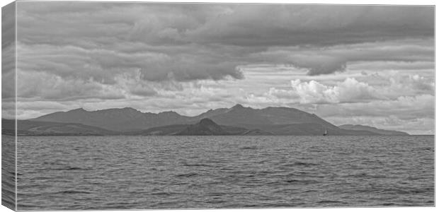 Arran`s mountains from Maidens, Ayrshire Canvas Print by Allan Durward Photography
