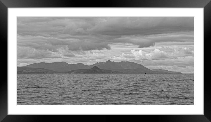 Arran`s mountains from Maidens, Ayrshire Framed Mounted Print by Allan Durward Photography