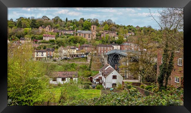  Ironbridge on the River Severn in Shropshire Framed Print by simon alun hark