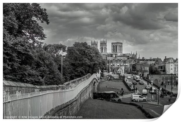 York Minster from the City Walls Print by RJW Images