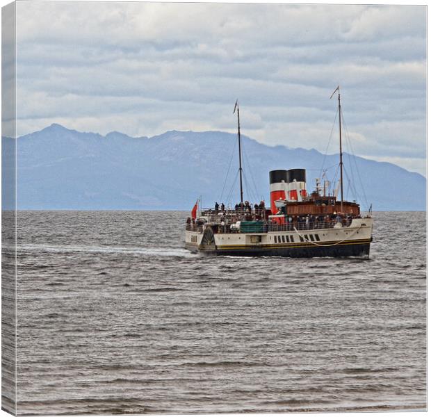 PS Waverley and Arran mountains Canvas Print by Allan Durward Photography