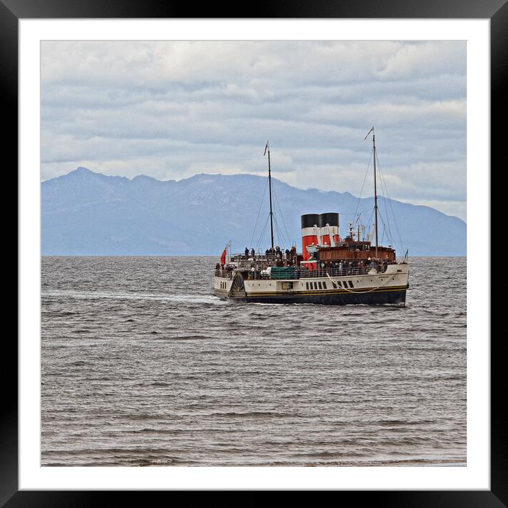 PS Waverley and Arran mountains Framed Mounted Print by Allan Durward Photography