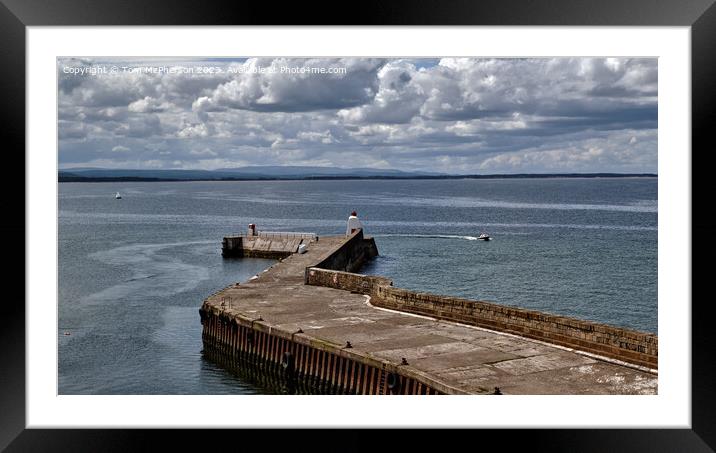 'Bustling Burghead: A Nautical Haven' Framed Mounted Print by Tom McPherson