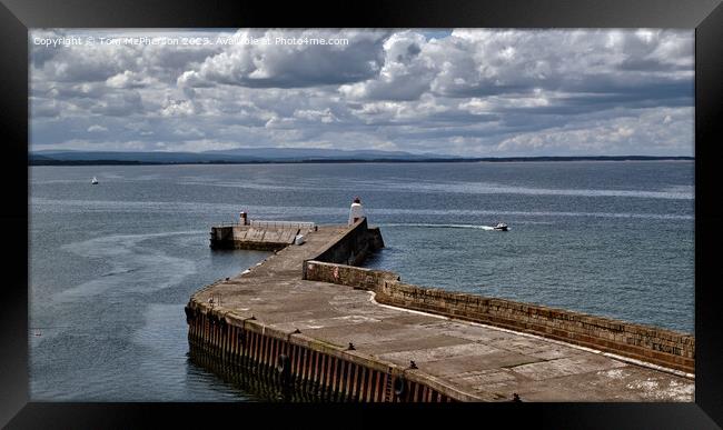 'Bustling Burghead: A Nautical Haven' Framed Print by Tom McPherson