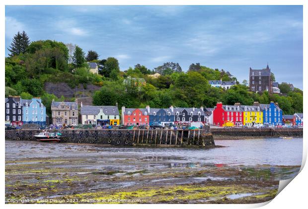 Vibrant Tobermory Harbour at Low Tide Print by Kasia Design