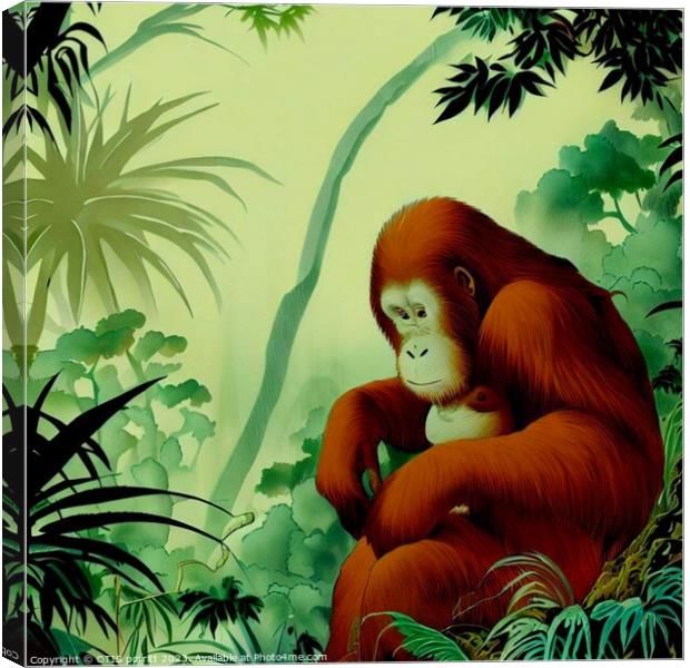 Orangutan Ukiyo-e 2 Canvas Print by OTIS PORRITT