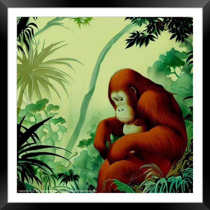 Orangutan Ukiyo-e 2 Framed Mounted Print by OTIS PORRITT