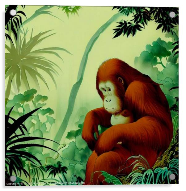 Orangutan Ukiyo-e 2 Acrylic by OTIS PORRITT