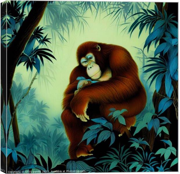 Orangutan Ukiyo-e 3 Canvas Print by OTIS PORRITT
