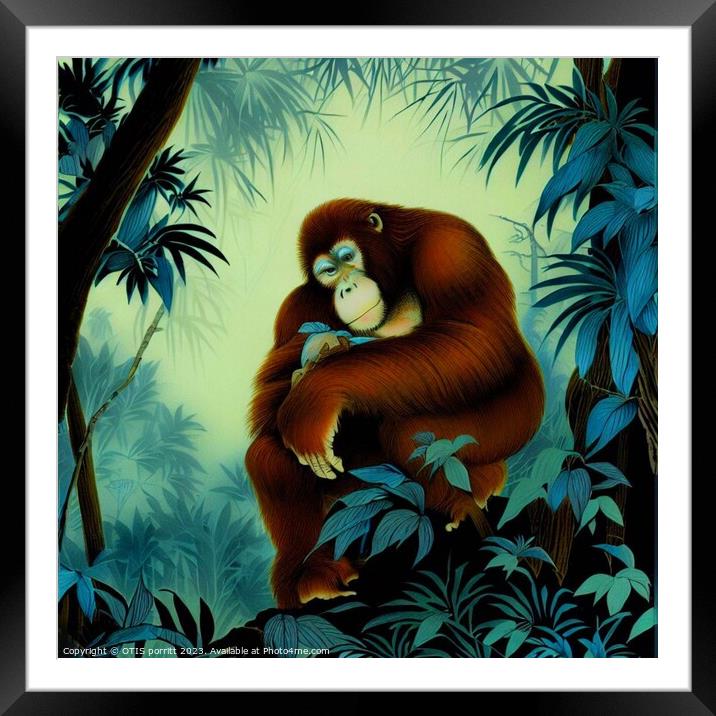 Orangutan Ukiyo-e 3 Framed Mounted Print by OTIS PORRITT