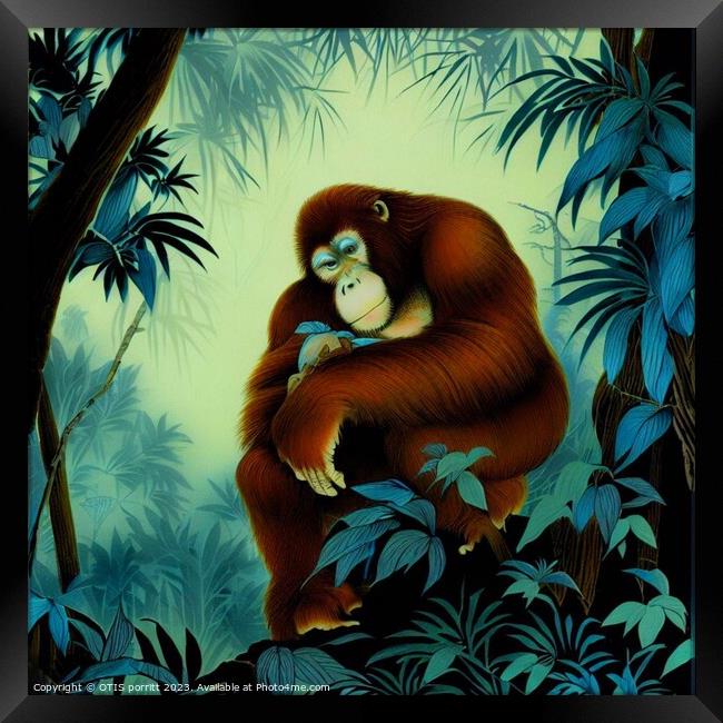 Orangutan Ukiyo-e 3 Framed Print by OTIS PORRITT