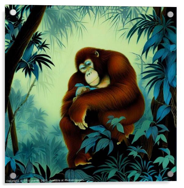 Orangutan Ukiyo-e 3 Acrylic by OTIS PORRITT