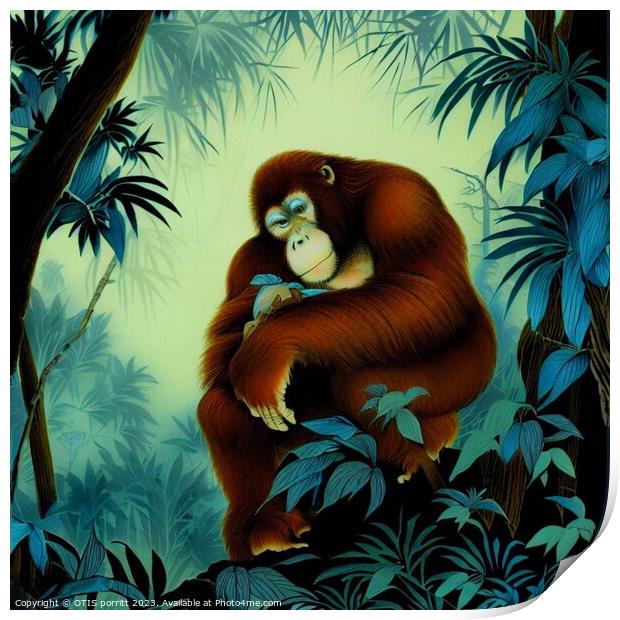 Orangutan Ukiyo-e 3 Print by OTIS PORRITT
