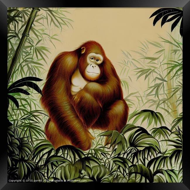 Orangutan Ukiyo-e  Framed Print by OTIS PORRITT