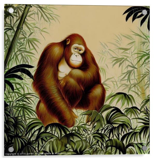 Orangutan Ukiyo-e  Acrylic by OTIS PORRITT
