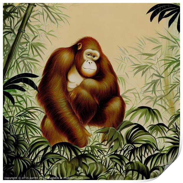 Orangutan Ukiyo-e  Print by OTIS PORRITT
