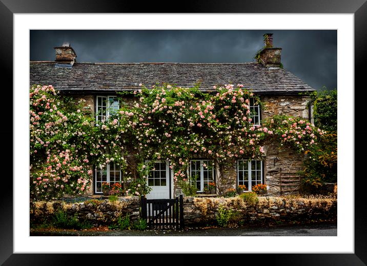 Garth Row Cottage, Lake District Cumbria Framed Mounted Print by Maggie McCall