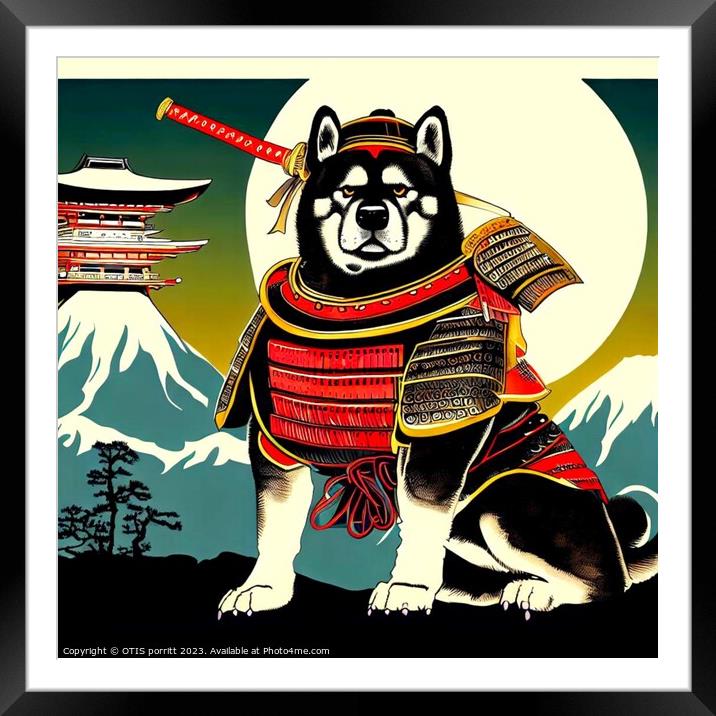 AKITA SAMURAI Framed Mounted Print by OTIS PORRITT