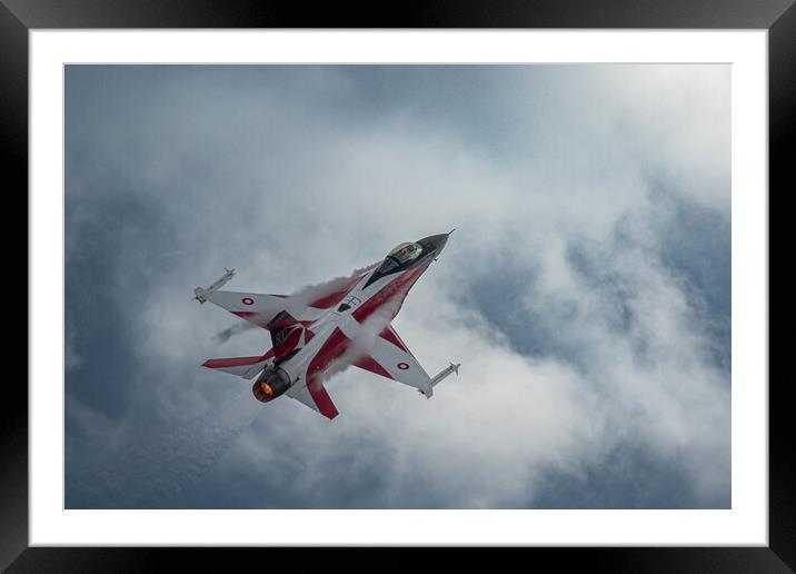 Danish Air Force F-16AM Fighting Falcon	 Framed Mounted Print by J Biggadike