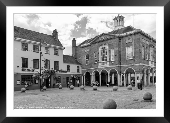 The historic Guildhall and the Falcon pub on High Street.  Framed Mounted Print by Kevin Hellon