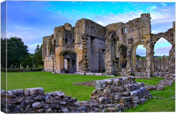 Easby Abbey Richmond North Yorkshire Canvas Print by Steve Smith