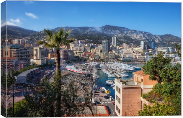 Principality Of Monaco Coastal Cityscape Canvas Print by Artur Bogacki